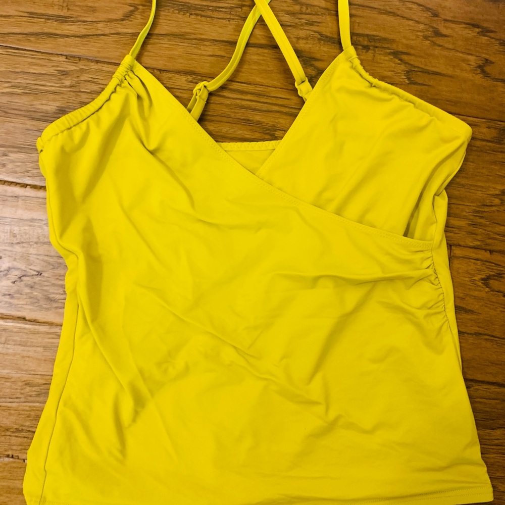 Land’s End chartreuse wrap swim coverup 4 top